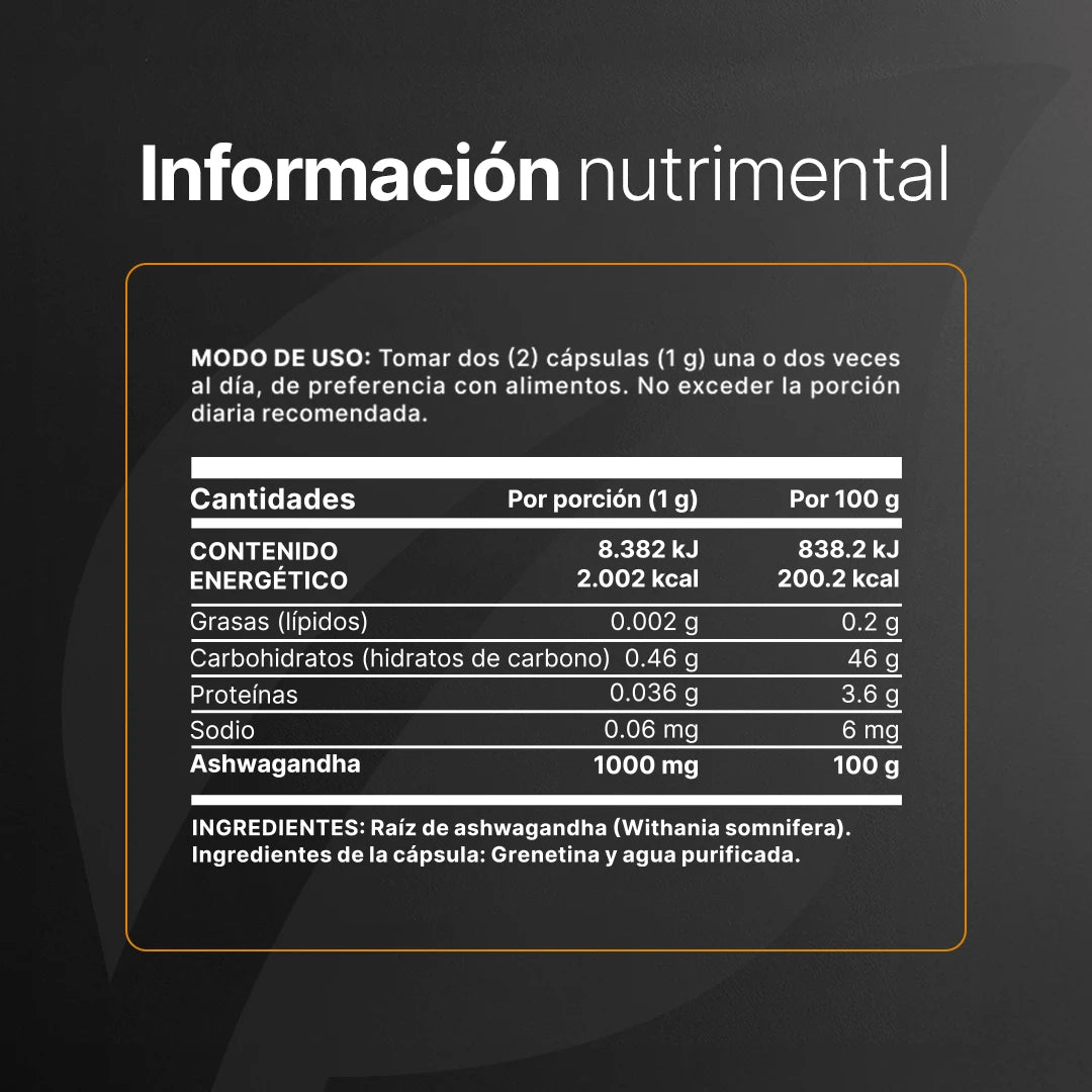 Ashwagandha | Adaptógeno Natural | 200 cápsulas