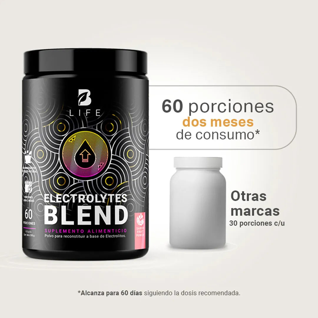 Electrolitos Sin Azúcar | con Citrato de Potasio, Magnesio, Calcio, Sodio, Zinc | Sabor Fruit Punch | 60 servicios