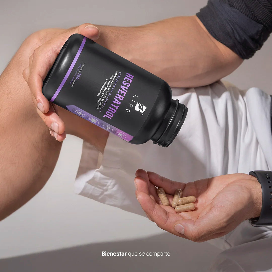 Resveratrol | con Uva Roja, Açaí, Vitamina C y Pimienta Negra | 1000 mg por porción