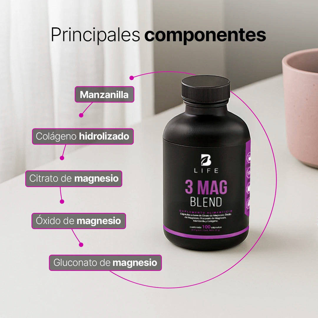 Mezcla de Magnesios | Citrato, Óxido y Gluconato de Alta Absorción 3 Mag Blend | Mezcla de Citrato, Óxido y Gluconato de Magnesio
