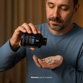 Mezcla de 4 tipos de Magnesio | 1400 mg por porción | 60 cápsulas | B Life