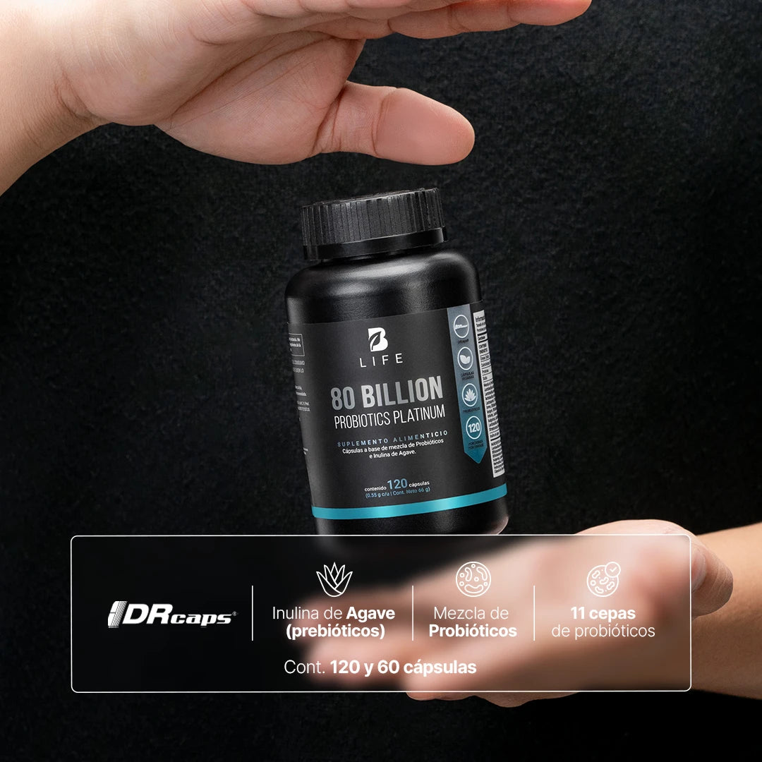 Probióticos con 80 Billones y 11 Cepas + Inulina de Agave | Liberación Retardada | B Life