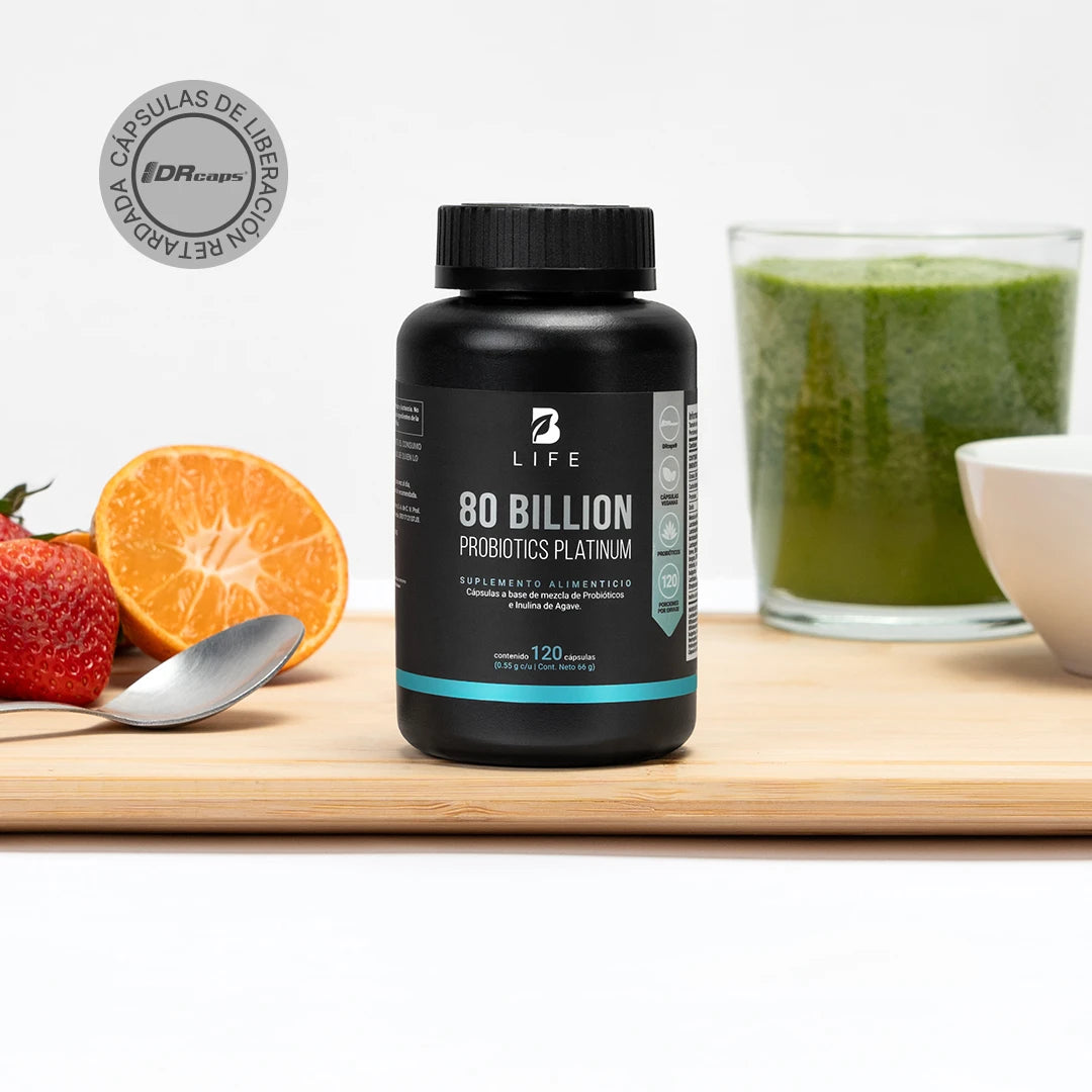 Probióticos con 80 Billones y 11 Cepas + Inulina de Agave | Liberación Retardada | B Life