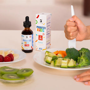 Probióticos en Gotas con 9 Cepas, Inulina y Bromelina | 35 Billones por Porción | Probióticos para Niños | 60 Tomas Sabor Cereza