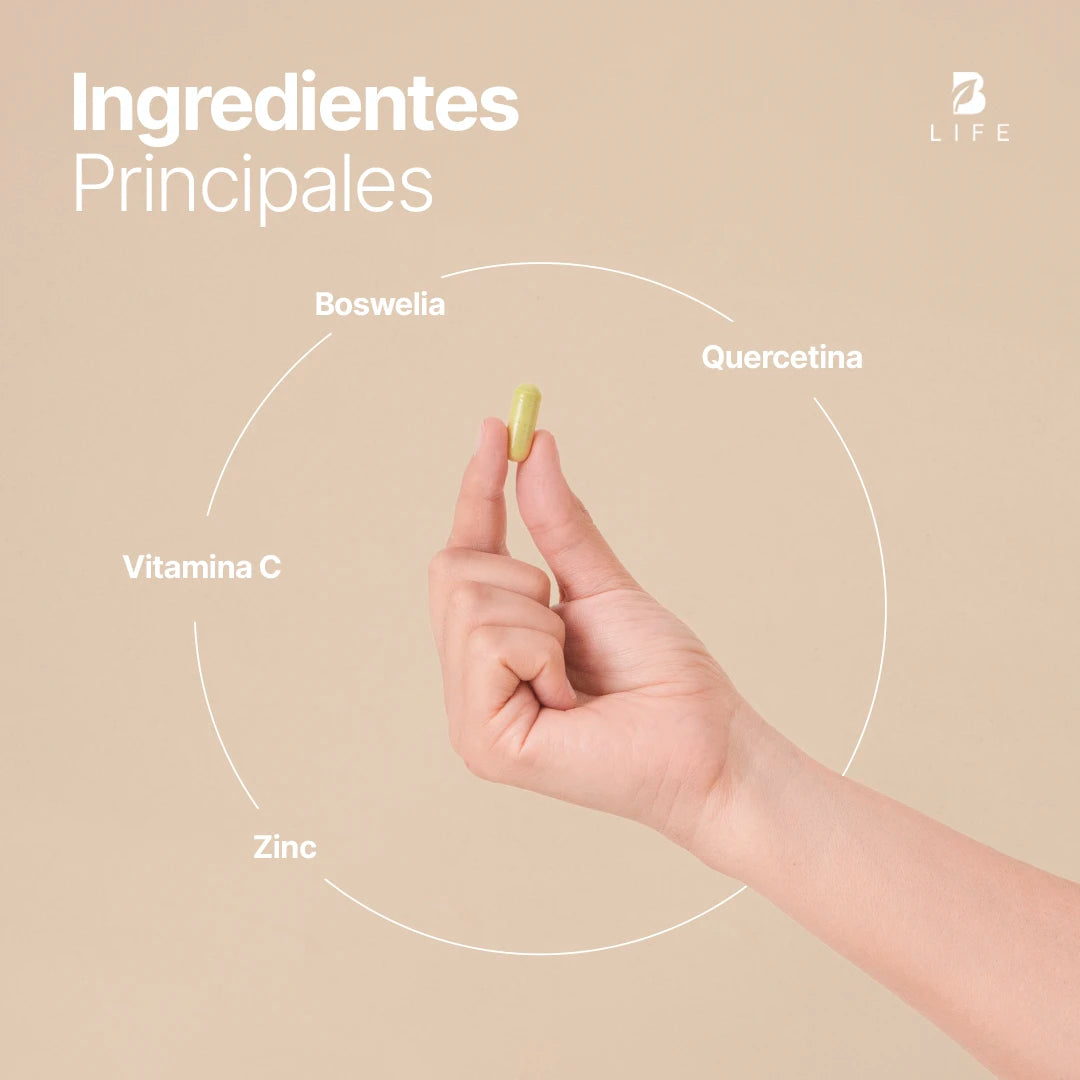 Mezcla de Boswelia y Quercetina | con Vitamina C y Zinc | 180 cápsulas