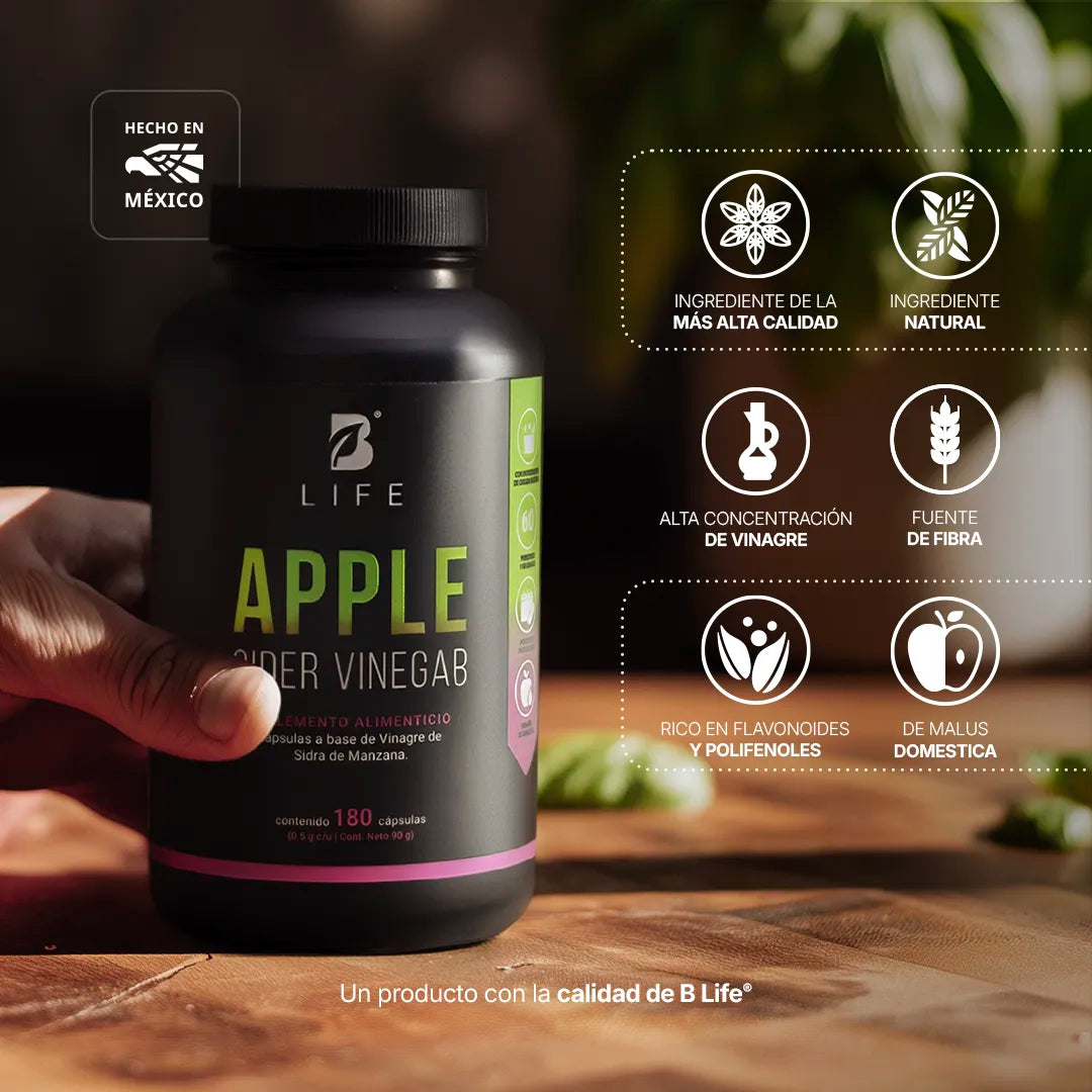 Vinagre de Manzana con Cultivo “La Madre” | Fórmula Natural en Cápsulas | B Life