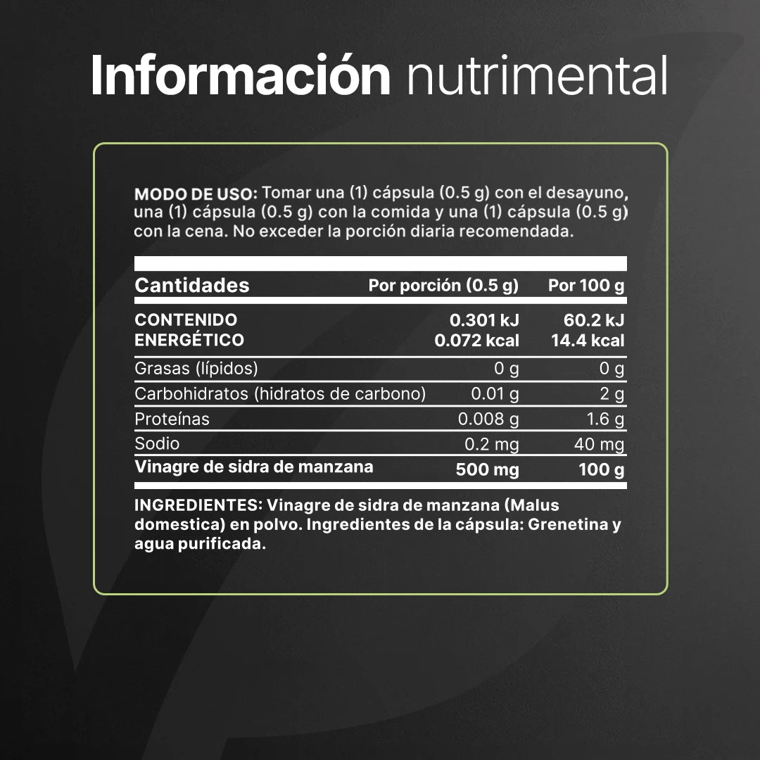 Vinagre de Manzana con Cultivo “La Madre” | Fórmula Natural en Cápsulas | B Life