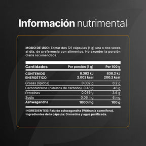 Ashwagandha | Adaptógeno Natural | 200 cápsulas
