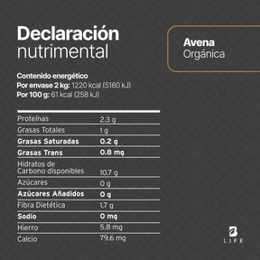 Avena Orgánica Sin Gluten | 2 Kg
