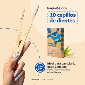Bamboo Toothbrush | Cepillos Dentales de Bambú 10 o 20 Piezas