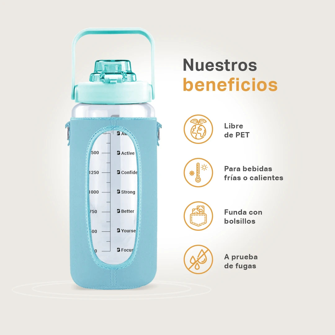 Botella Motivacional | Azul 1.89 L