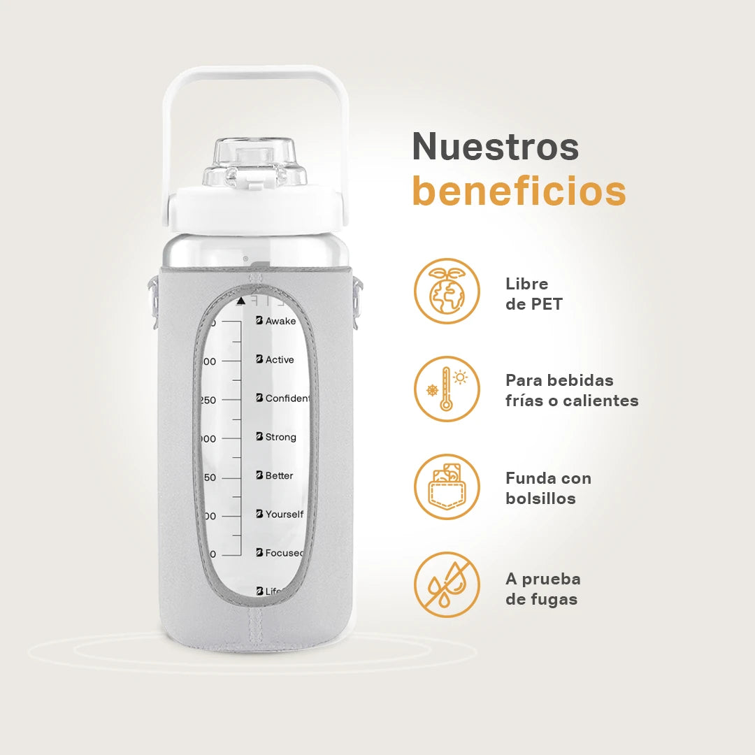 Botella Motivacional | Blanca 2 L
