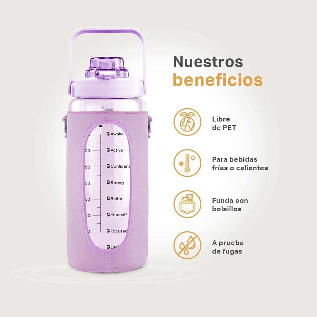 Botella Motivacional | Violeta 2 L