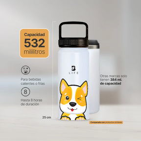 Botella Térmica Para Niños | Perrito 355 y 532 ml