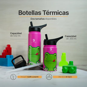 Botella Térmica Para Niños | Ranita 355 y 532 ml