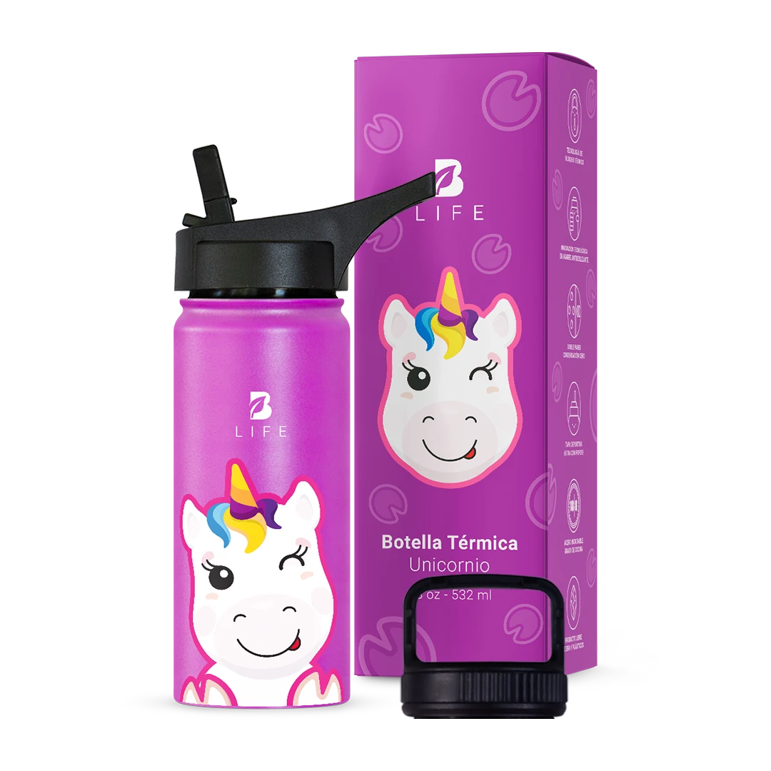 Botella Térmica Para Niños | Unicornio 355 y 532 ml