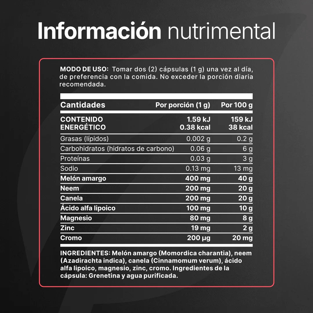 Mezcla de Melón Amargo con Ácido Alfa Lipoico | potenciado con Zinc