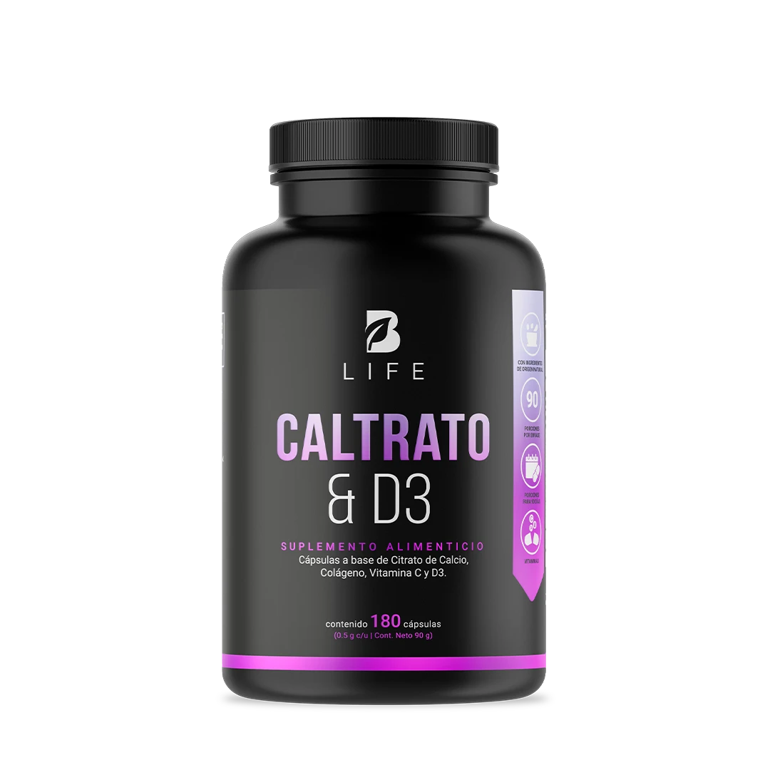 Citrato de Calcio y Vitamina D3 | con Vitamina C | 180 cápsulas