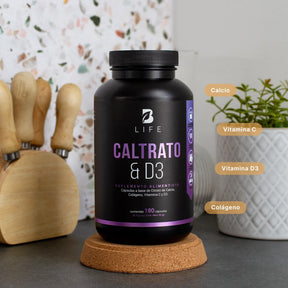 Citrato de Calcio y Vitamina D3 | con Vitamina C | 180 cápsulas