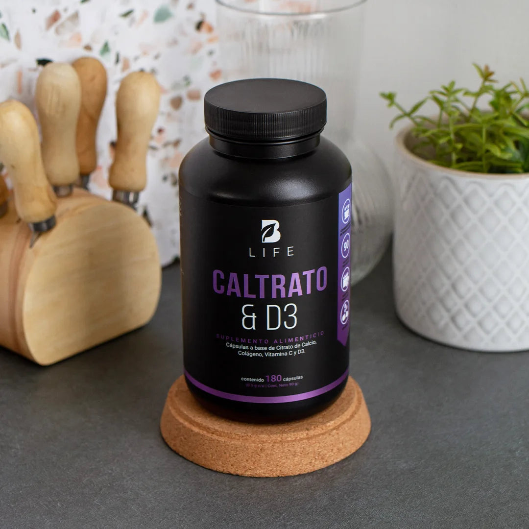 Citrato de Calcio y Vitamina D3 | con Vitamina C | 180 cápsulas