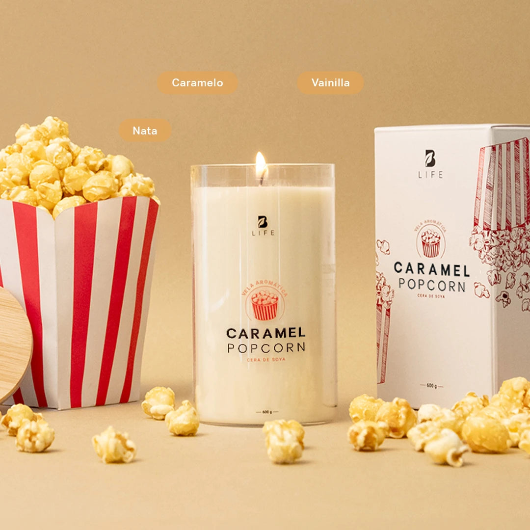 Caramelized Popcorn Aromatic Candle | Vela Aromática Palomita Caramelizada 600 g