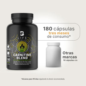 Carnitina | con Café Verde, Vinagre de Manzana, CLA y Picolinato de Cromo | 180 Cápsulas