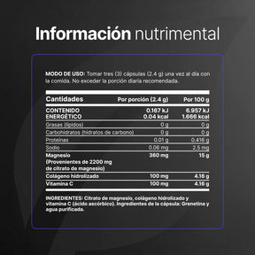 Citrato de Magnesio Puro | con Vitamina C y Colágeno Hidrolizado