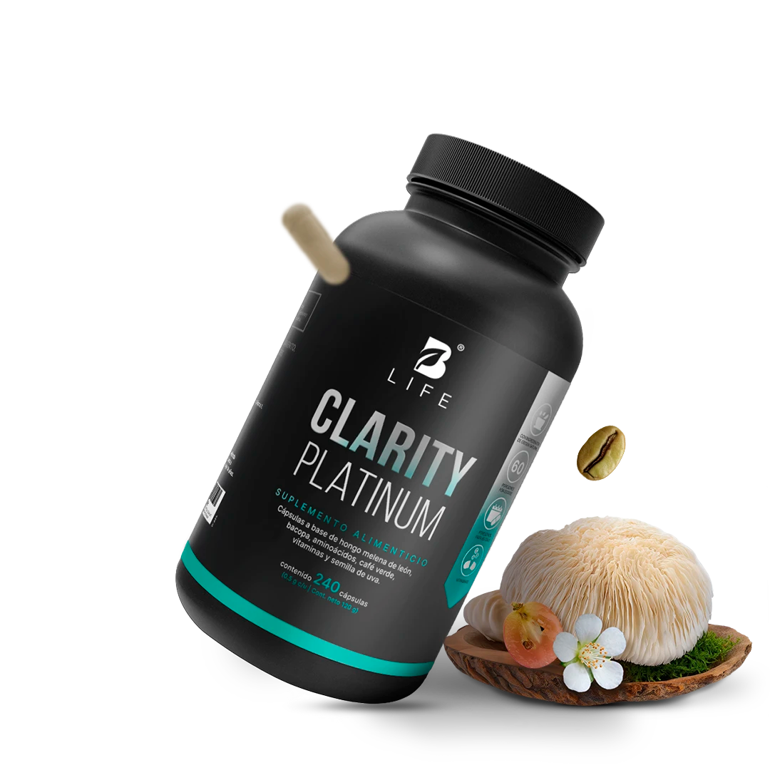 Mezcla Platinum | Hongo Melena de León, Bacopa, Tirosina, Café Verde | 260 cápsulas
