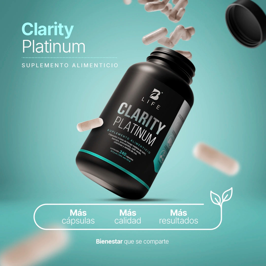 Mezcla Platinum | Hongo Melena de León, Bacopa, Tirosina, Café Verde | 260 cápsulas