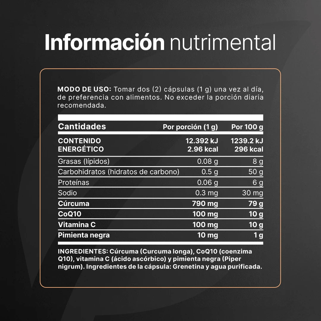 Coenzima Q10 | con Cúrcuma y Vitamina C | 180 cápsulas