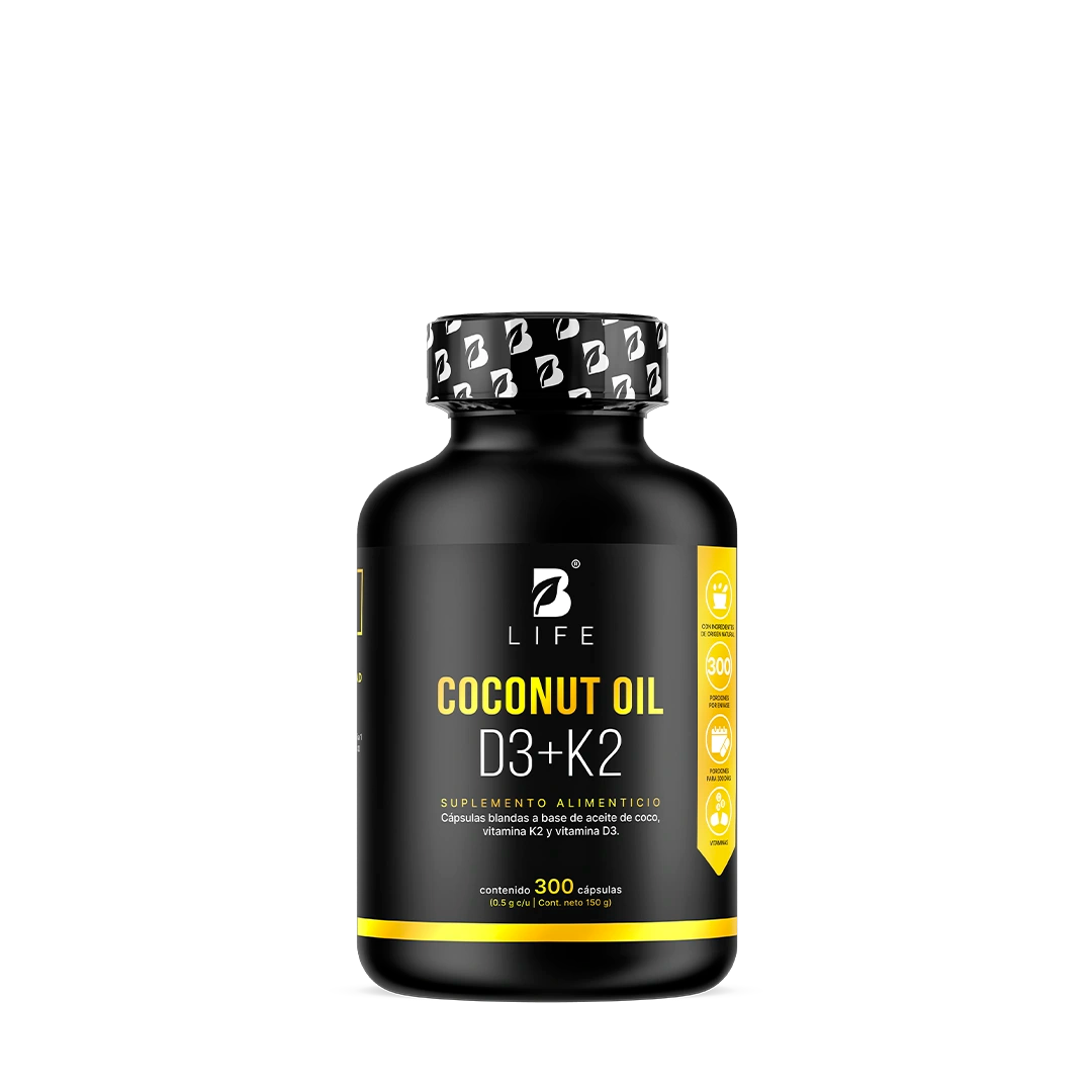 Vitamina D3 + K2 | con Aceite de Coco | 300 cápsulas