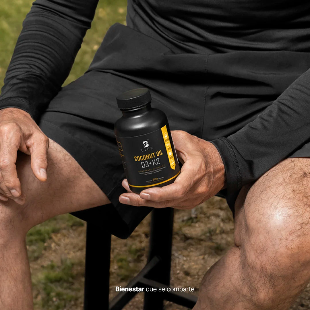 Vitamina D3 + K2 | con Aceite de Coco | 300 cápsulas