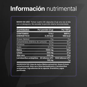 Lactobacillus Acidophilus | con Malva, Linaza, Aloe Vera