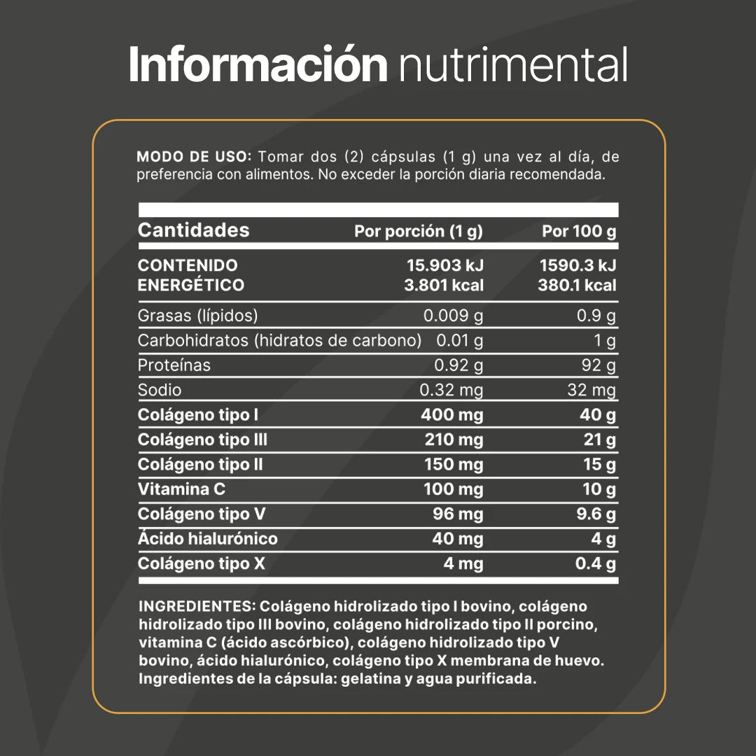 Mezcla de colágenos | Tipo I,II,III,V y X | con Vitamina C