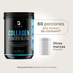 Colágeno Hidrolizado en polvo | Con Biotina y Acido Hialurónico | 60 porciones