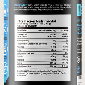 Colágeno Hidrolizado en polvo | Con Biotina y Acido Hialurónico | 60 porciones