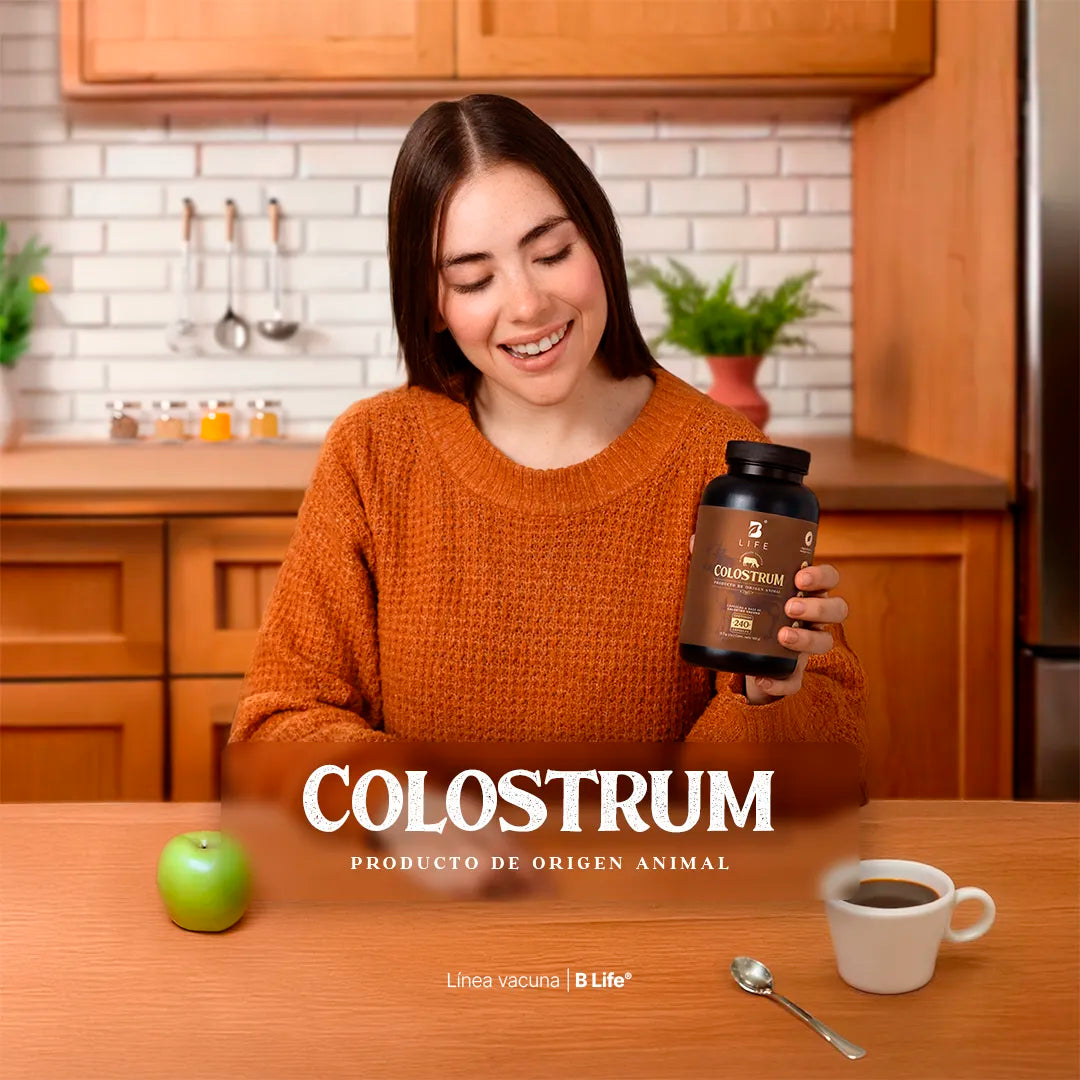 Calostro Vacuno | Concentrado de Nutrientes de la Primera Lactancia | 240 Cápsulas | 1400 mg por porción