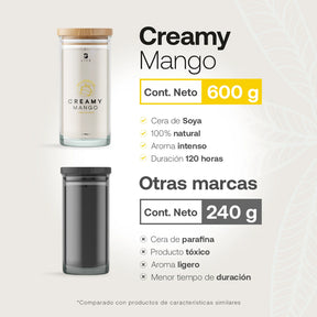 Creamy Mango Aromatic Candle | Vela Aromática Esencia de Mango 600 g