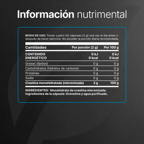 Creatina Monohidratada Micronizada | 240 Cápsulas | Alta Pureza