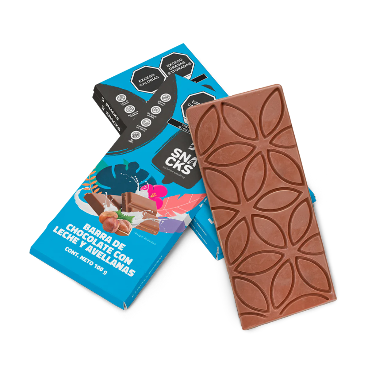 Chocolate con Leche y Avellanas Individual, 6 piezas, 12 piezas 100 g c/u