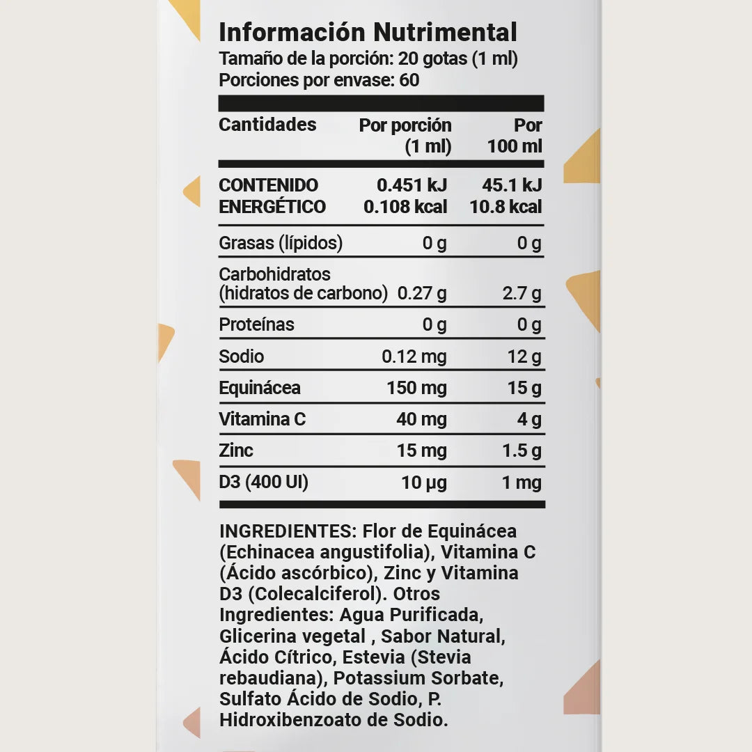 Multivitamínico en Gotas | Vitamina C, D3, Zinc y Equinácea | para mayores de 2 años | 60 Tomas
