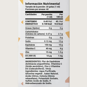 Multivitamínico en Gotas | Vitamina C, D3, Zinc y Equinácea | para mayores de 2 años | 60 Tomas