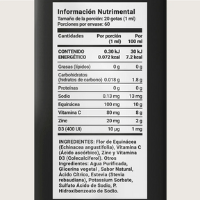 Vitamina C, D3, Zinc y Equinácea en Gotas | 60 Tomas