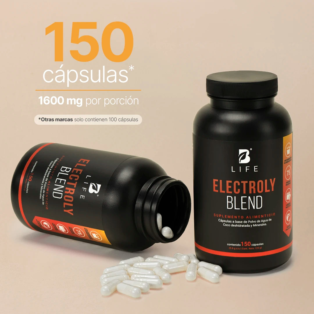 Electrolitos en cápsula | con polvo de Agua de Coco, Potasio, Magnesio, Hierro y Zinc | 150 Cápsulas
