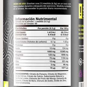 Electrolitos Sin Azúcar | con Citrato de Potasio, Magnesio, Calcio, Sodio, Zinc | Sabor Lemon | 60 servicios