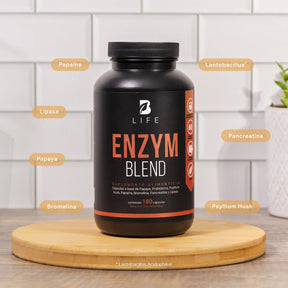 Enzimas Digestivas | con Probióticos, Papaya y Psyllium Husk | 180 Cápsulas | 1800 mg por porción