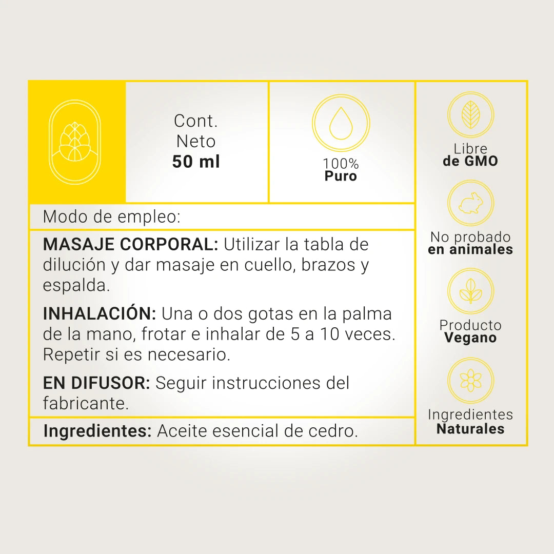 Essential Oil Cedar | Aceite Esencial Cedro 50 ml