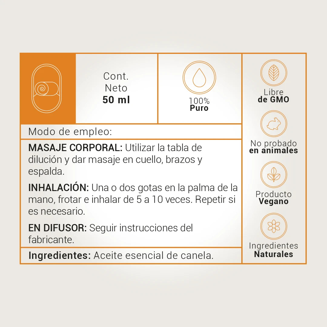 Essential Oil Cinnamon | Aceite Esencial Canela 50 ml