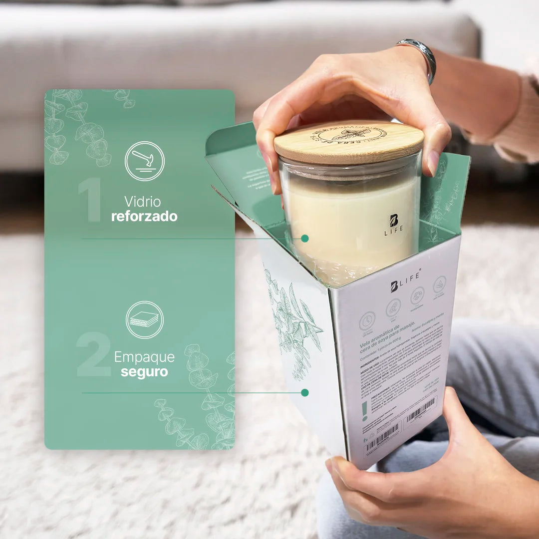 Eucalyptus Mint Aromatic Candle | Vela Aromática Eucalipto y Menta 600 g