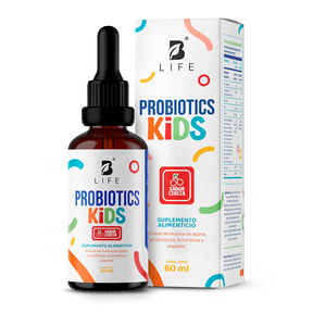 Probióticos en Gotas con 9 Cepas, Inulina y Bromelina | 35 Billones por Porción | Probióticos para Niños | 60 Tomas Sabor Cereza